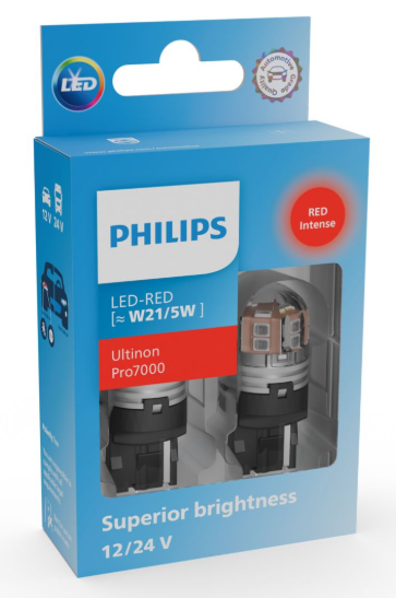 Philips Ultinon Pro7000 Si LED Pære W21/5W Rød (2 stk.)