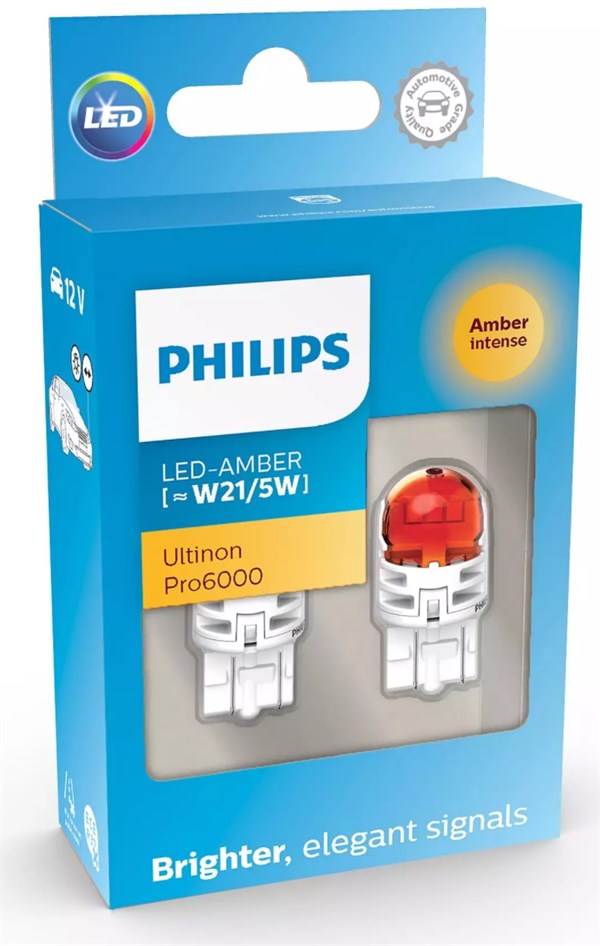 Philips Ulinon Pro6000 Si LED Pære W21/5W Orange (2 stk.)