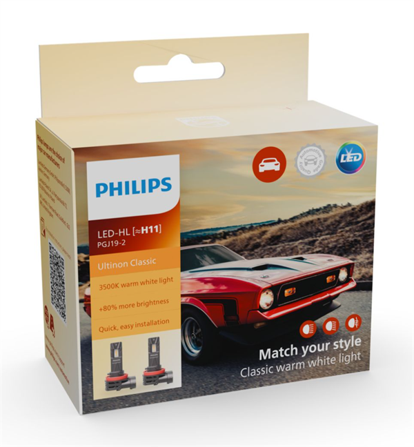 Philips Ultinon Classic H11 LED pærer (2 stk.)