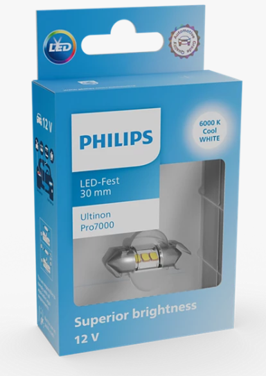 Philips Ultinon Pro7000 SI LED Pære 30mm C10W (Festoon) 6000K (1 stk.)