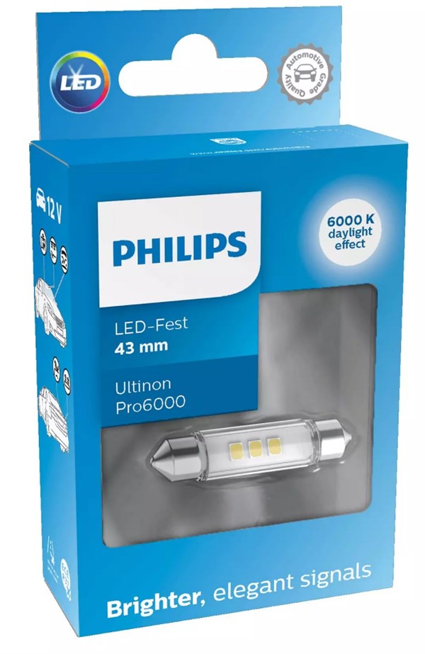 Philips LED Ultinon Pro6000 SI 43mm (Festoon) 6000K (1 stk)