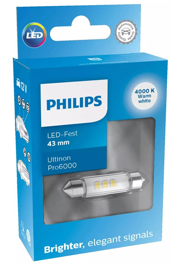 Philips LED Ultinon Pro6000 SI 43mm (Festoon) 4000K (1 stk)