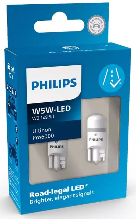 Philips Ultinon PRO6000 LED W5W - ECE godkendt (2 stk.) 