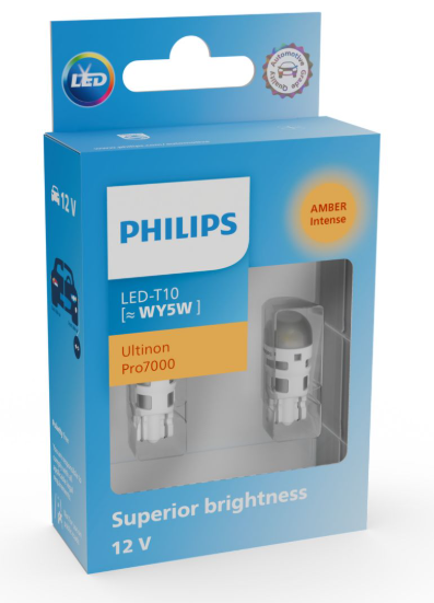Philips Ultinon Pro7000 SI LED pære WY5W Gul (2 stk.)