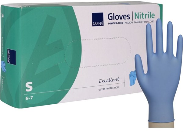 Abena Nitril Handske Pudderfri - Small (str. 6-7)