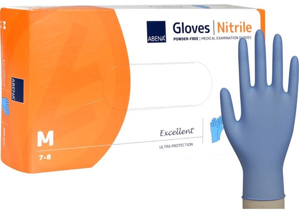 Abena Nitril Handske Pudderfri - Medium (str. 7-8)