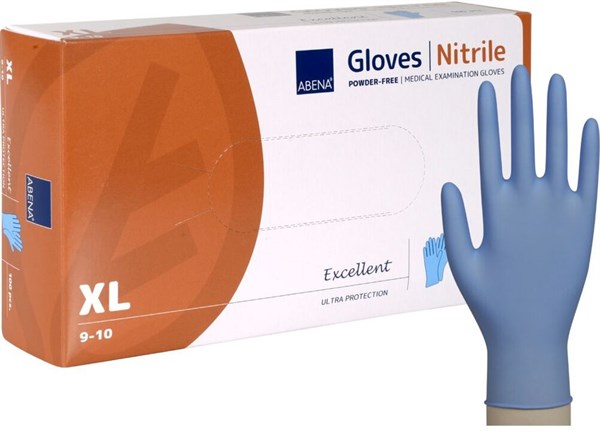 Abena Nitril Handske Pudderfri - X-Large (str. 9-10)
