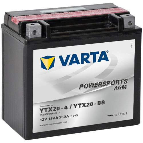 Varta Powersports AGM 18Ah 518902 / YTX20-BS