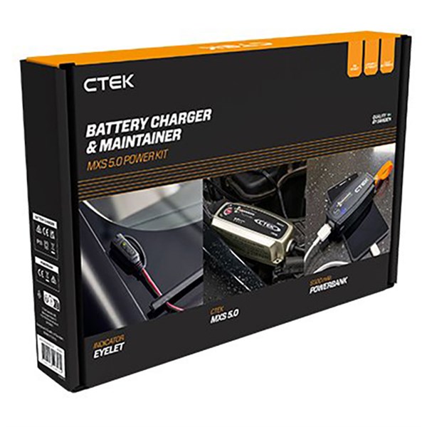 CTEK MXS 5.0 Power Kit - 12 Volt/5 Ampere elektronisk lader og Powerbank