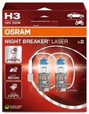Osram Night Breaker Laser H3 +150% lys (2 stk.)
