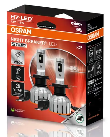 Osram H7 Night Breaker LED START +230% - ECE godkendt (2 stk.)