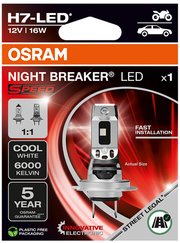 Osram H7 MC Night Breaker LED Speed  - ECE godkendt (1 stk.)