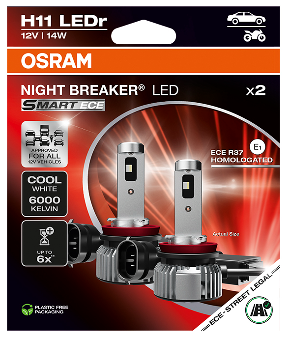 Osram H11 Night Breaker LED \'Smart ECE\' - godkendte LED (2 stk.)