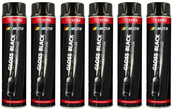 Motip Spraymaling Blank Sort - Kampagnepakke med 6 x 600ml