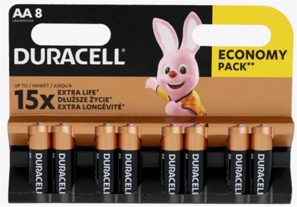 AA / LR6 Duracell batteri (8stk)