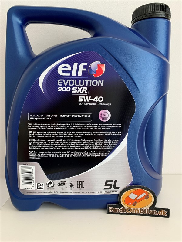 Elf motorolie. Elf Evolution 900 SXR 5W40 5ltr. Stærk olie