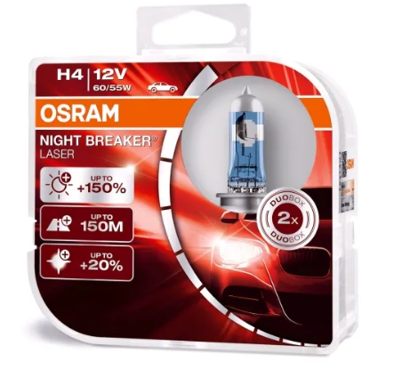 Osram Night Breaker Laser H4 +150% (P) (2 stk.)