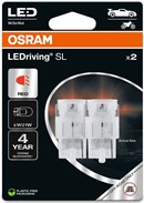 Osram LED Pære Rød W21W (2 stk.)