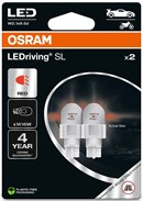 Osram LED Pære Rød W16W (2 stk.)