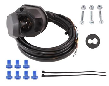 7-Polet Stikdåsesæt "Hun" PVC Incl kabel mm.