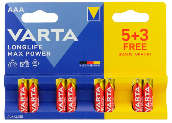 AAA / LR03 Varta Max Power Longlife batteri (8stk)