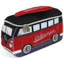 Toilettaske / kosmetiktaske, sort/rød