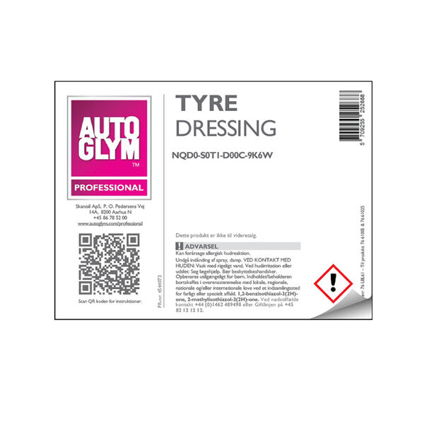 Label Autoglym Tyre Dressing