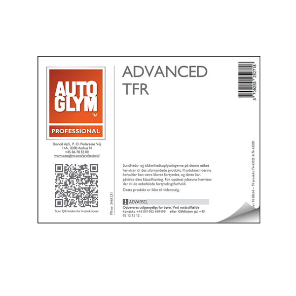 Label Autoglym Advanced TFR