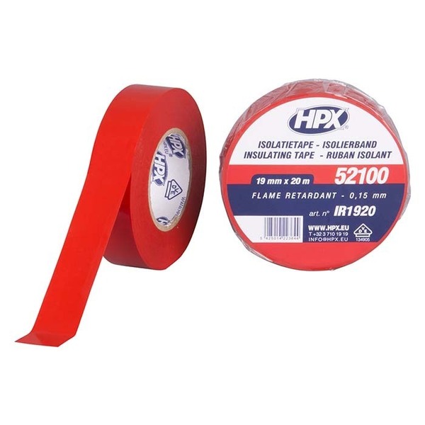 Lux isolerbånd rød 10 rl. 19mm x 20m