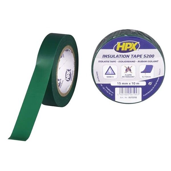 HPX isolerbånd grøn 15mm x 10m