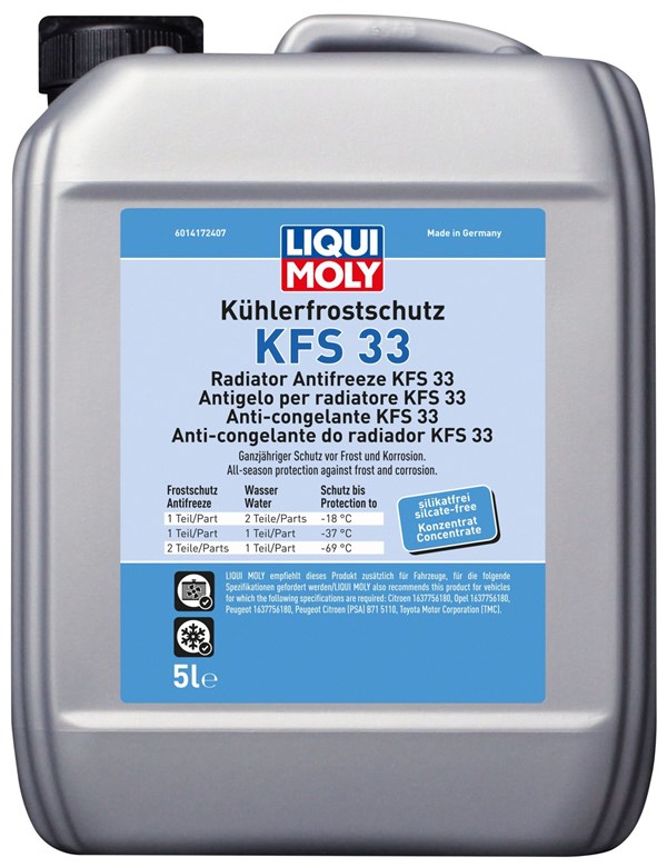 Liqui Moly kølervæske/frostvæske KFS33 (blågrøn) (5 liter)