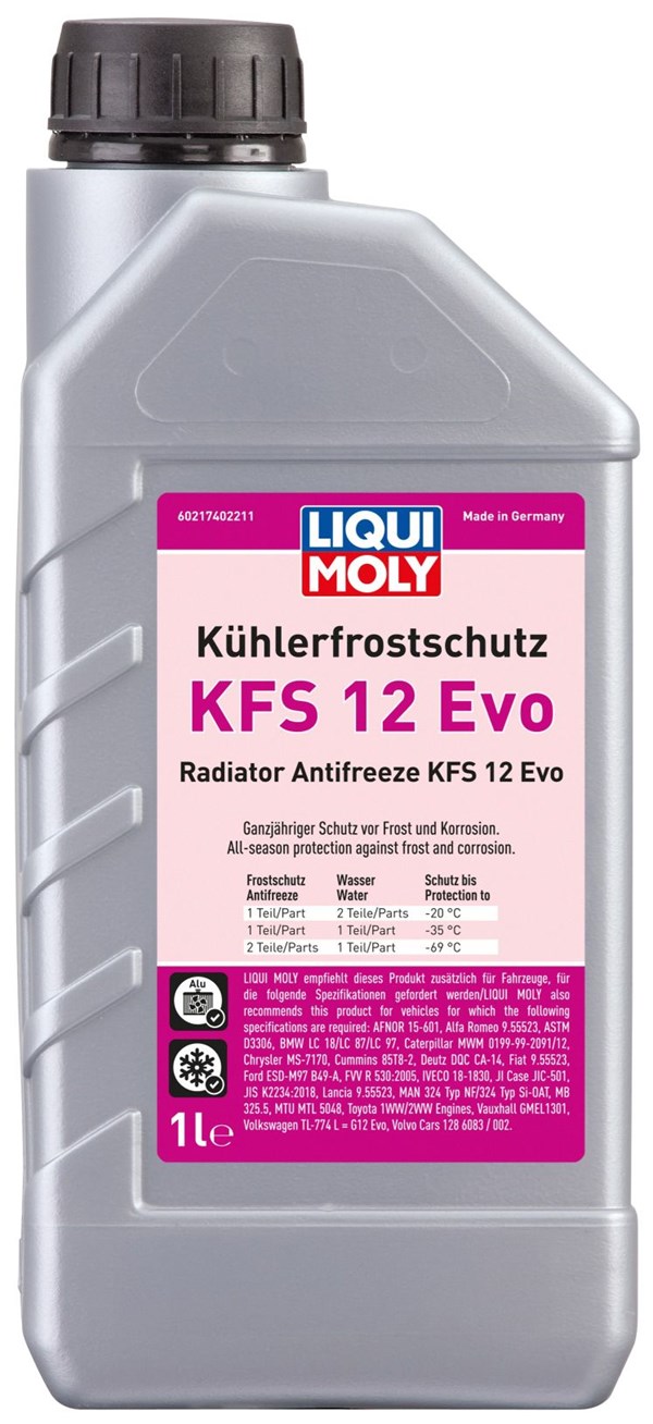 Liqui Moly kølervæske/frostvæske KFS12 EVO (rød) (1 liter)