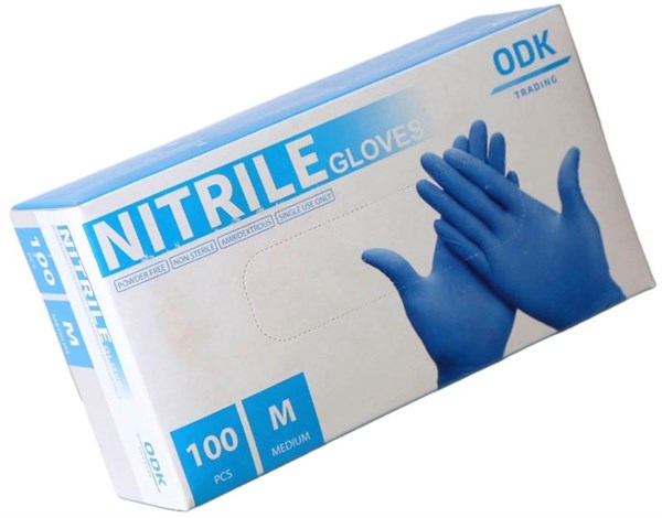 ODK Nitril Handske - Medium, Blå (100 stk.)