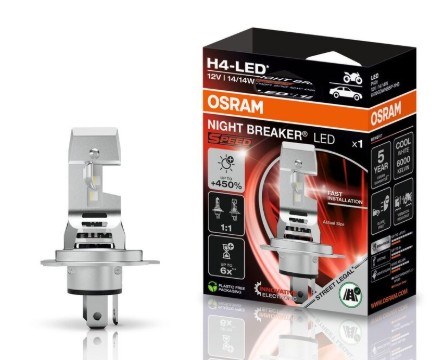 Osram H4 MC Night Breaker LED Speed 450 - ECE godkendt (1 stk.)