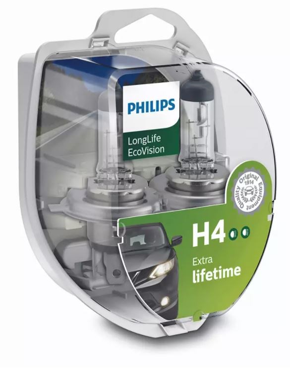 Philips H4 LongLife Ecovision (2 stk)