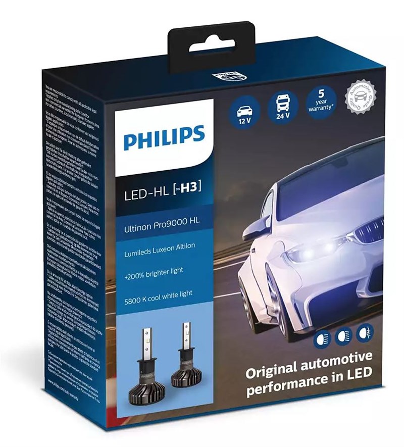mikro Beroligende middel læser Philips Ultinon Pro9000 H3 LED pærer