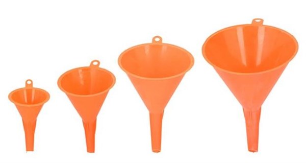 Tragtsæt 50/70/90/110 mm - orange (Sæt)