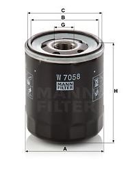 Oliefilter W7058 Mann & Hummel